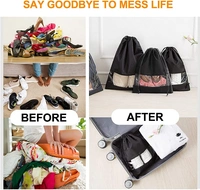 GRAH SANGRAH® Shoe Bags, Portable Travel Shoe - Packing Organizers for Men and Women 12 x 16-inch Pack of 10 - Free Size, Cream